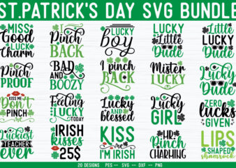 St. Patrick’s day SVG Bundle t shirt template vector