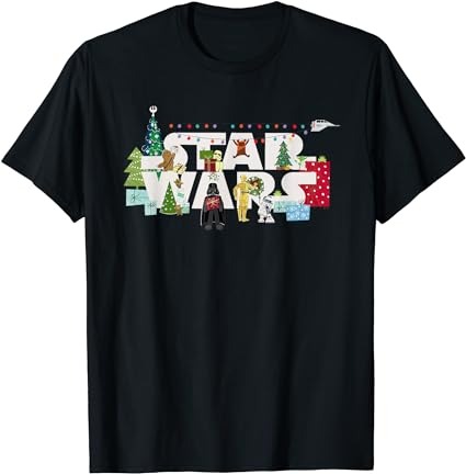Star wars christmas logo holiday celebration t-shirt