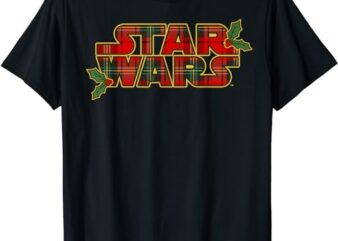 Star Wars Christmas Plaid Holly Logo T-Shirt