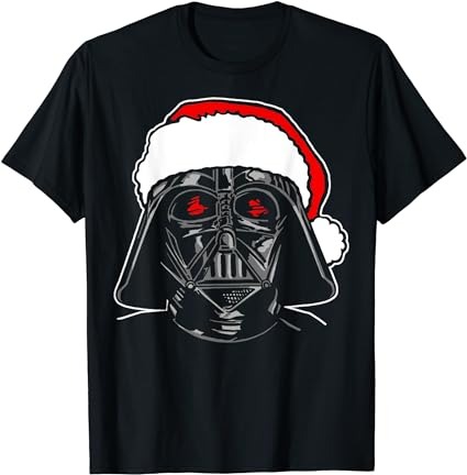 Star wars santa darth vader sketch christmas graphic t-shirt t-shirt