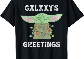 Star Wars The Mandalorian Christmas Child Galaxy’s Greetings T-Shirt