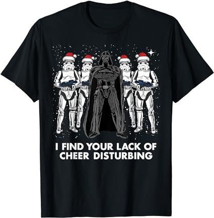 Star wars vader trooper lack cheer christmas graphic t-shirt t-shirt