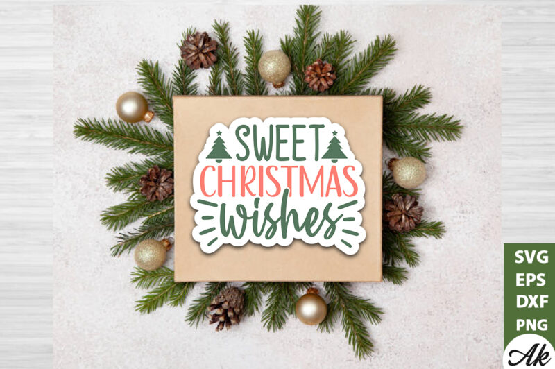 Sweet christmas wishes Stickers Design