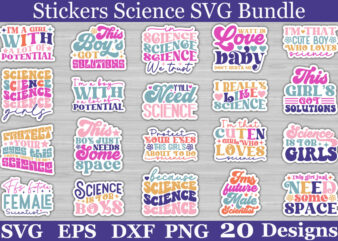 Stickers Science SVG Bundle t shirt template vector