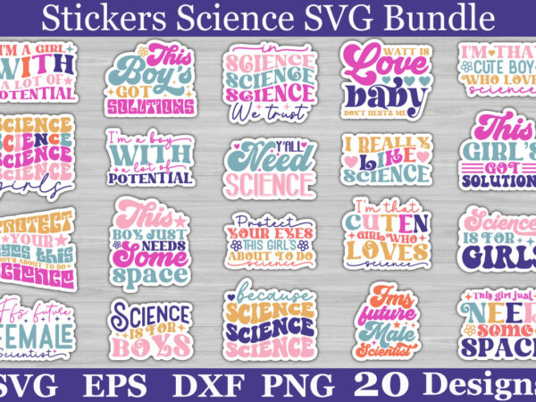 Stickers science svg bundle t shirt template vector