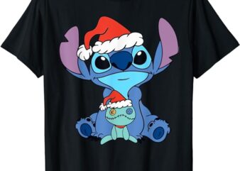 Stitch Christmas Hat Tangled Portrait T-Shirt