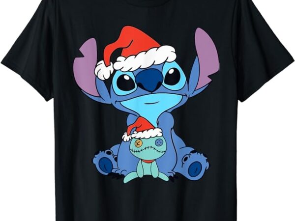 Stitch christmas hat tangled portrait t-shirt