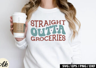 Straight outta groceries Retro SVG t shirt template vector