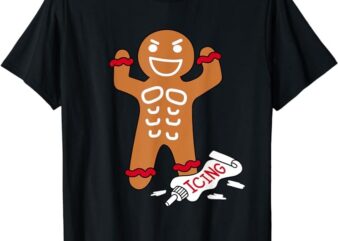 Strong Gingerbread Man Christmas Pajama Happy Holiday Xmas T-Shirt