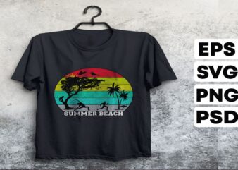 Summer Beach t shirt template vector