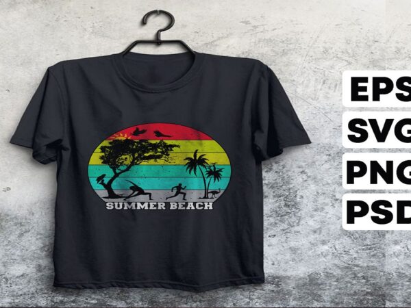 Summer beach t shirt template vector