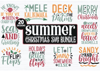 Summer Christmas SVG Bundle t shirt template vector