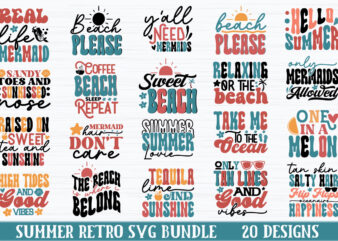 Summer Retro SVG Bundle t shirt template vector