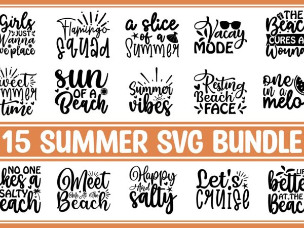 Summer svg bundle t shirt template vector