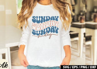 Sunday funday Retro SVG t shirt template vector