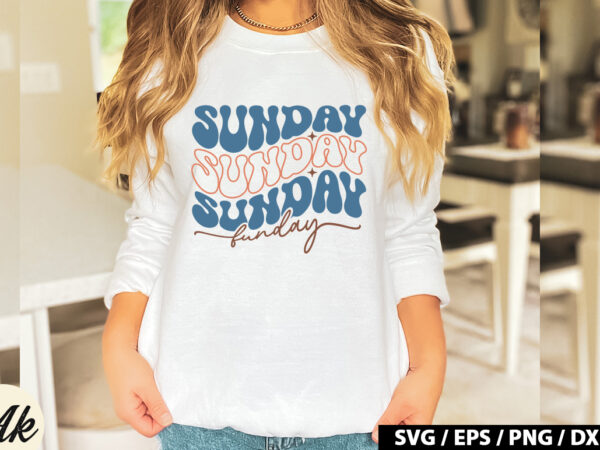 Sunday funday retro svg t shirt template vector