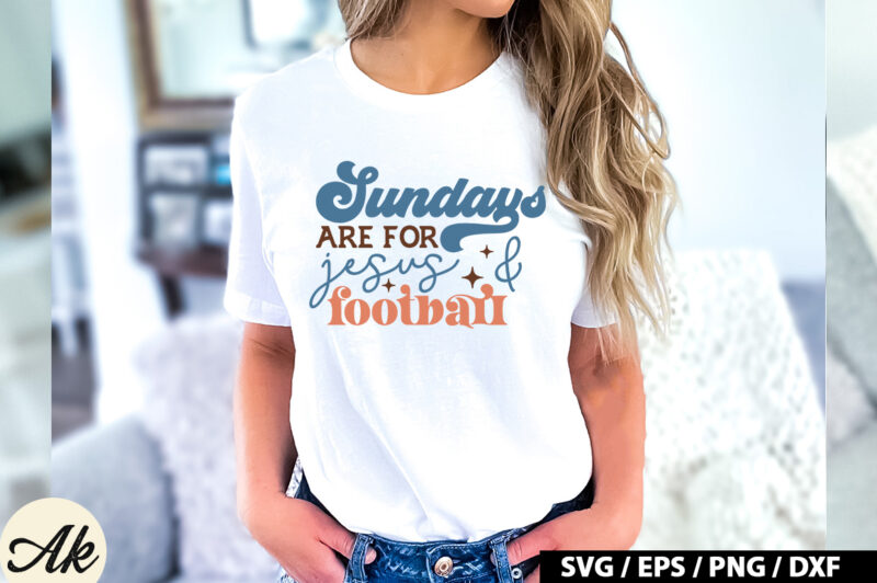 Sundays are for jesus & football Retro SVG