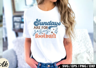 Sundays are for jesus & football Retro SVG t shirt template vector