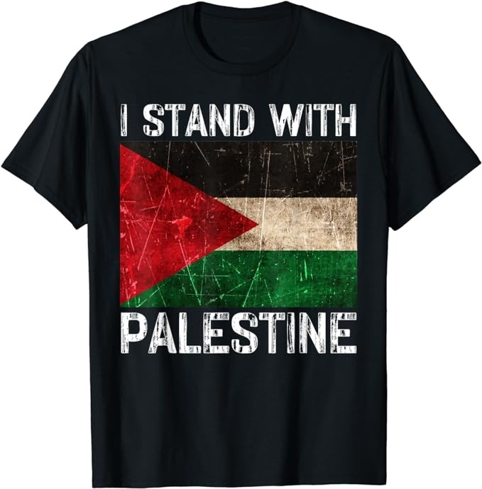 Support I Stand With Palestine Free Palestine Flag Arabic T-Shirt - Buy t- shirt designs