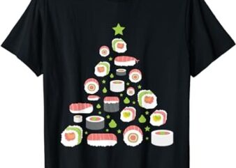 Sushi Christmas Tree Pajama Cool Japanese Food X-Mas T-Shirt