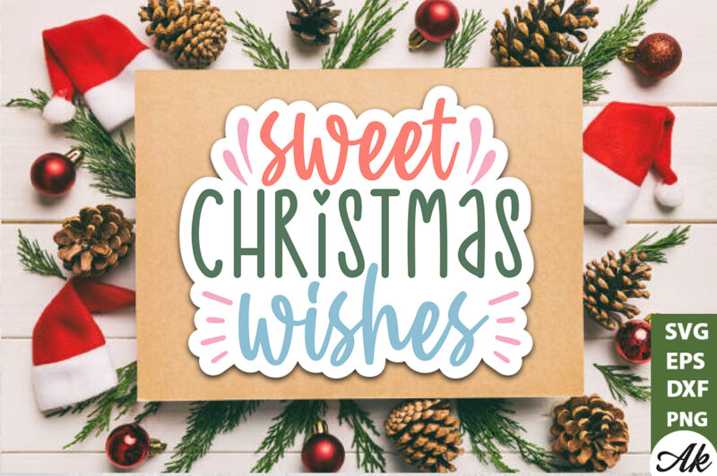 Sweet Christmas wishes Stickers Design