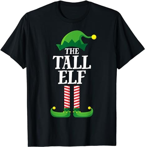 Tall Elf Matching Family Group Christmas Party Short Sleeve T-Shirt