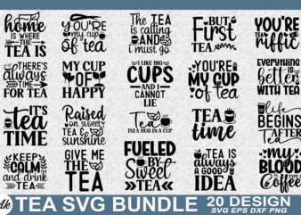 Tea SVG Bundle t shirt designs for sale
