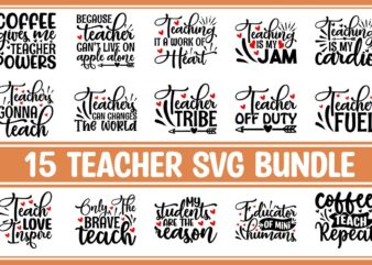 Teacher SVG Bundle t shirt designs for sale