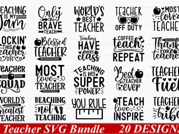 Teacher svg bundle t shirt designs for sale