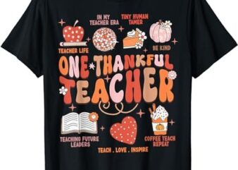 Teacher Thanksgiving Shirt Women One Thankful Teacher Fall T-Shirt