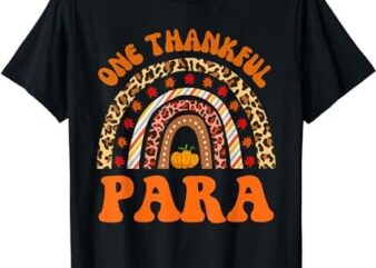 Thankful Para professional fall thanksgiving leopard rainbow T-Shirt