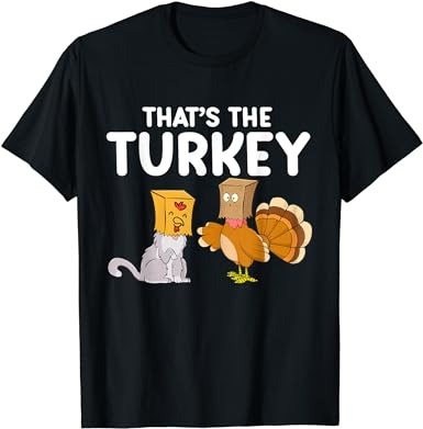 Thanksgiving cat fake cat meow funny thanksgiving turkey t-shirt