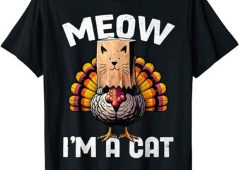 Thanksgiving Funny Turkey Fake Cat Disguise Fall Holiday T-Shirt