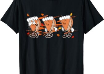 Thanksgiving Pumpkin Pie Griddy Dance Boys Girls Kids T-Shirt