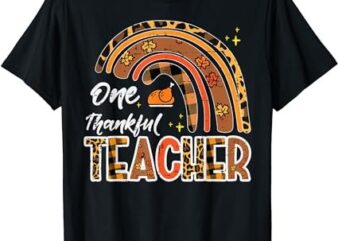 Thanksgiving Thankful Teacher Rainbow Turkey Day Fall Women T-Shirt