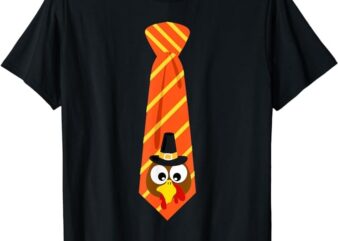 Thanksgiving Tie with Turkey for Family Dinner Funny T-Shirt PNG File