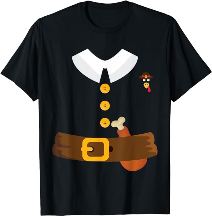 Thanksgiving Turkey Pilgrim Costume For Men Women Kids T-Shirt