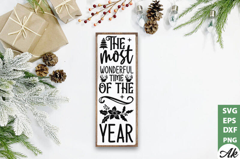 The most wonderful time of the year Porch Sign SVG