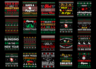19 Ugly Xmas Shirt Designs Bundle For Commercial Use, Ugly Xmas T-shirt, Ugly Xmas png file, Ugly Xmas digital file, Ugly Xmas gift