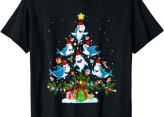 This Is My Christmas Pajama Shirt Funny Christmas Shark Tree T-Shirt