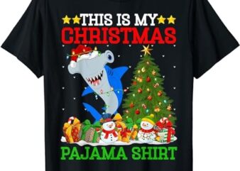This Is My Christmas Pajamas Hammerhead Shark Christmas Tree T-Shirt