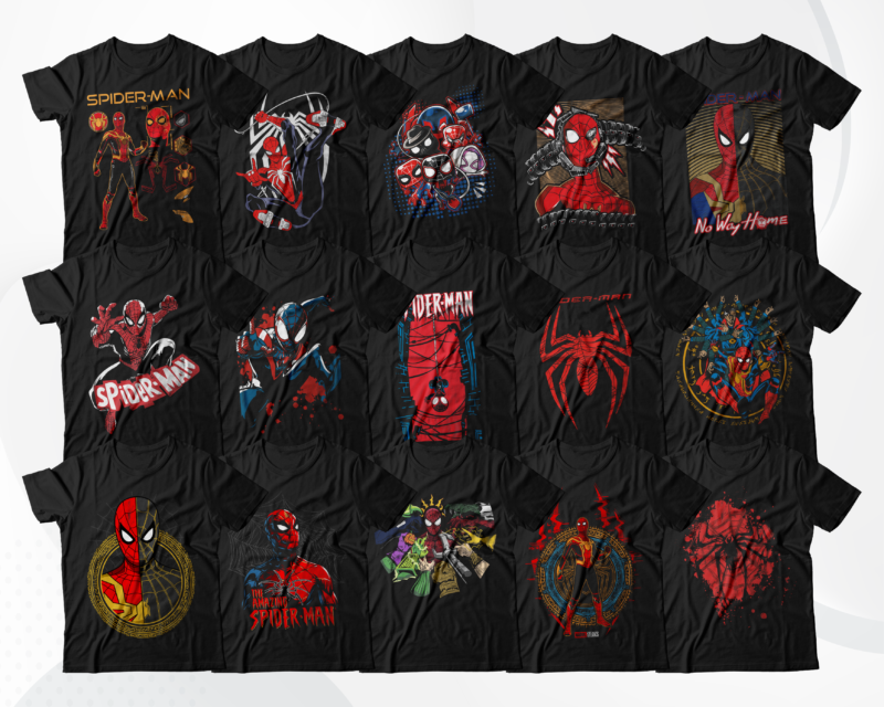 100 Super Hero T-Shirt Designs Bundle 2 | Spidey T-Shirt Designs Bundle | Masked Hero T-Shirt Designs Bundle | DTF Transfer | DTG Transfer