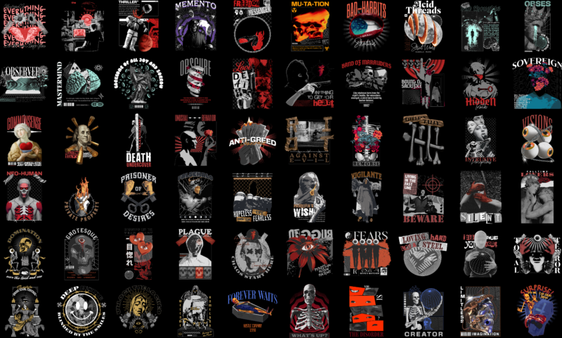 t-shirt vector 120 Streetwear T-Shirt Designs V1 | Streetwear Graphic Bundle | Abstract Streetwear Design | Streetwear Clothing Graphic Designs | DTF | DTG