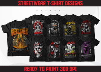 Urban streetwear t-shirt designs | t-shirt designs bundle | streetwear designs | aesthetic designs | graphics shirt | dtf | dtg