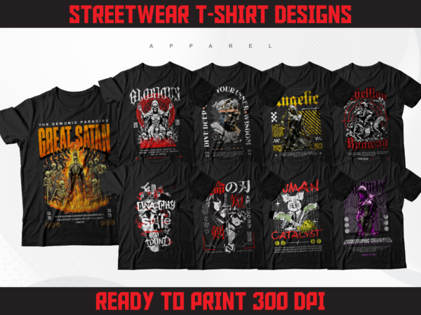 Urban streetwear t-shirt designs | t-shirt designs bundle | streetwear designs | aesthetic designs | graphics shirt | dtf | dtg