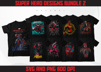 100 Super Hero T-Shirt Designs Bundle 2 | Spidey T-Shirt Designs Bundle | Masked Hero T-Shirt Designs Bundle | DTF Transfer | DTG Transfer