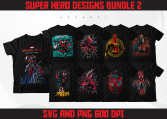 100 super hero t-shirt designs bundle 2 | spidey t-shirt designs bundle | masked hero t-shirt designs bundle | dtf transfer | dtg transfer