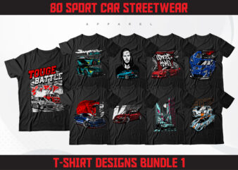 Sport Car T-Shirt Designs Bundle 1 | Sport Car Poster Designs | Shirts Design | T-Shirt Pod Design | Sport Car Streetwear Design | DTF | DTG