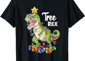 Tree Rex Christmas T Rex Dinosaurs Christmas Tree Light Gift T-Shirt