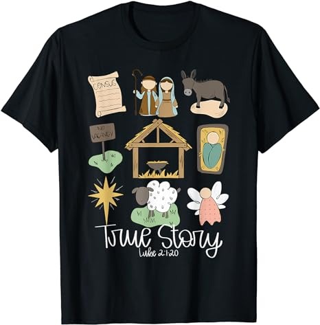 True Story Nativity Christmas Baby God Jesus Christian T-Shirt PNG File